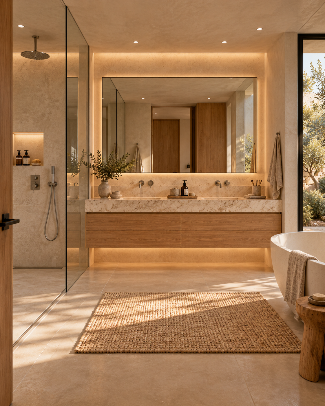 Baño contemporáneo de diseño minimalista