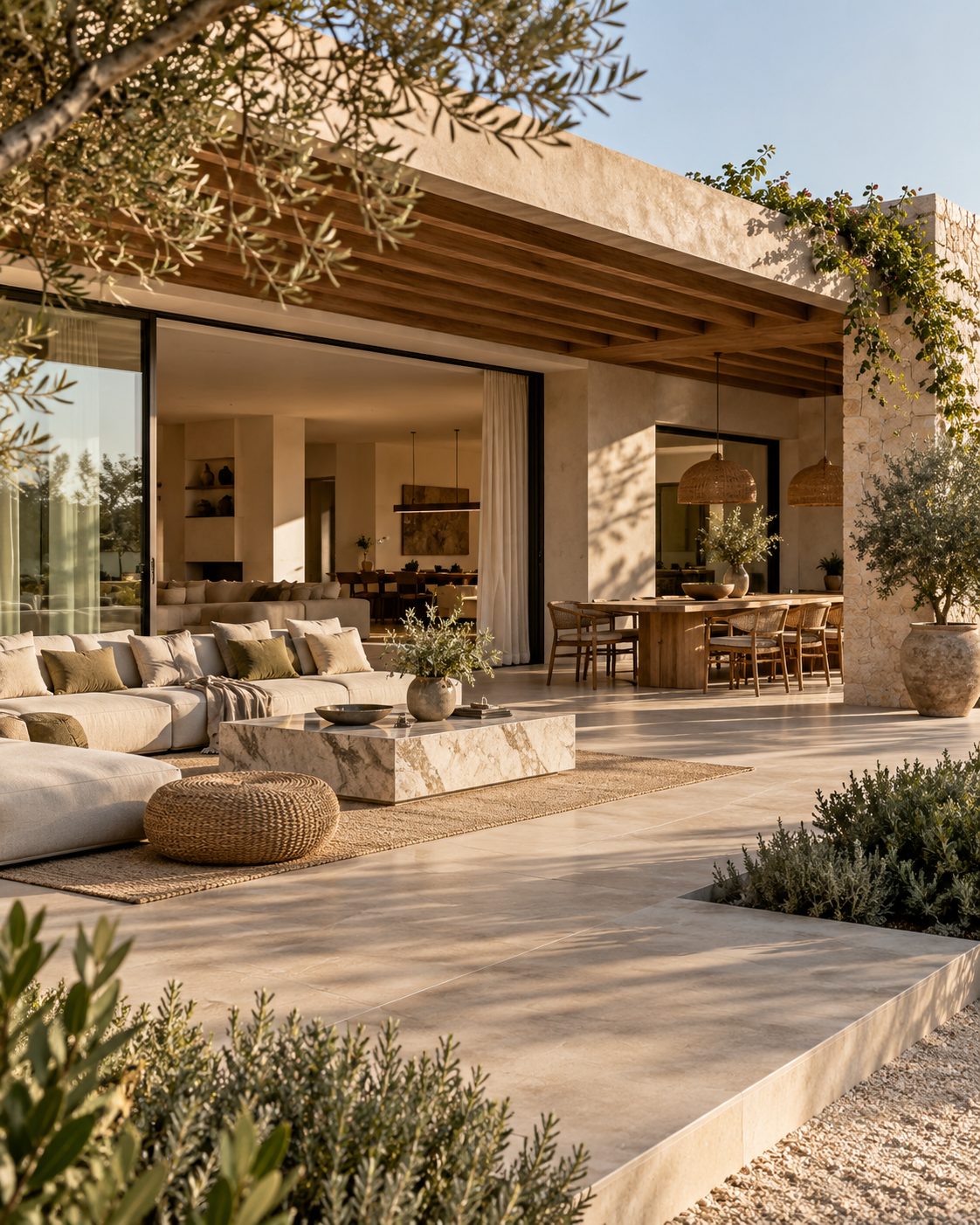 Porche de vivienda de nueva construcción